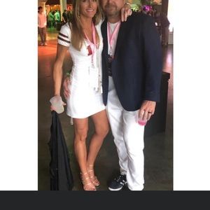 Football jersey style stretch dress